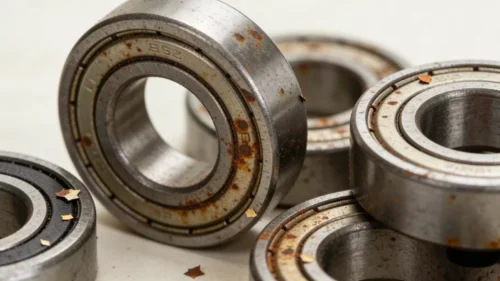 Stainless steel bearings showing signs of rust