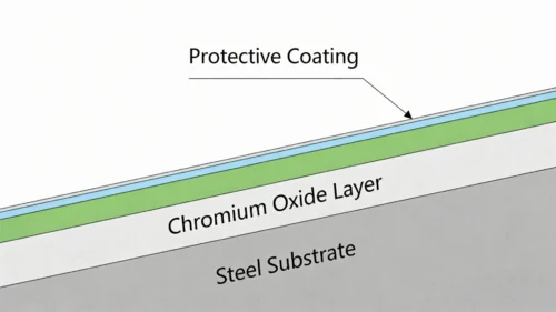 diagram of chromium oxide layer on steel