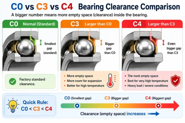 C0 vs C3 vs C4 bearing clearance comparison