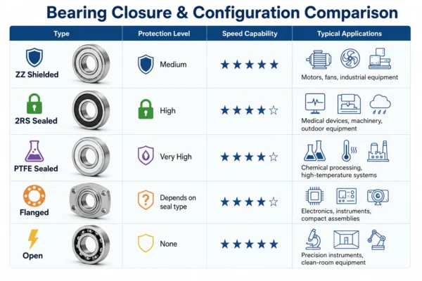 Bearing Closure & Configuration Comparison