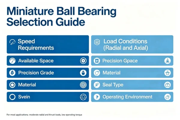 Miniature bearing selection guide factors