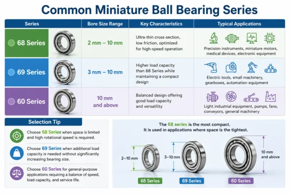 Common Miniature Ball Bearing Series