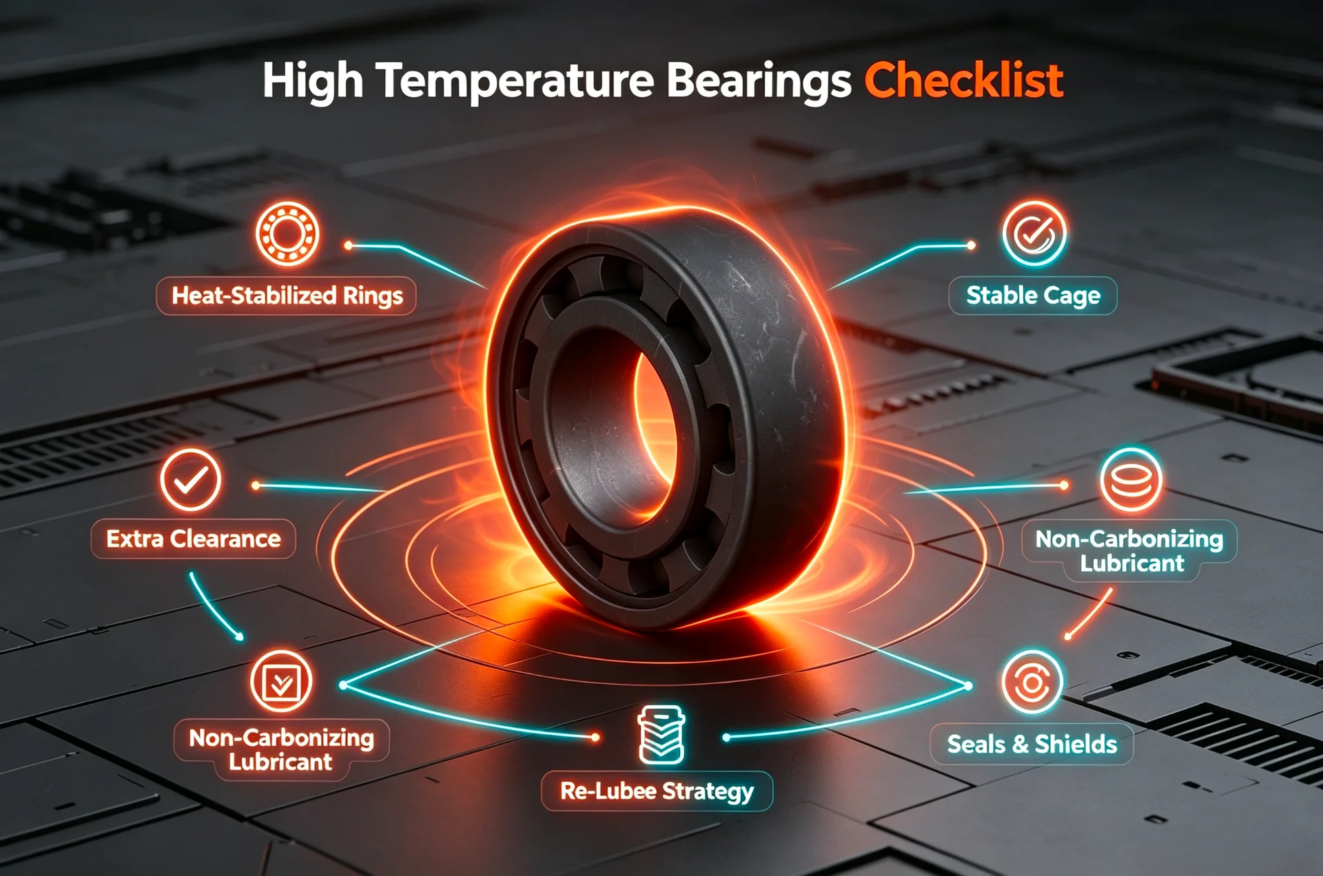 High Temperature Bearings features checklist and stabilization